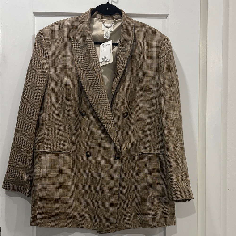 Divided Brown Plaid Blazer